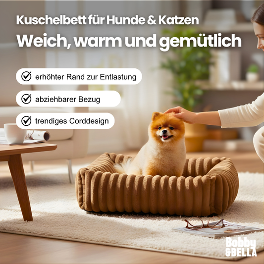 Kuschelbett für Hunde & Katzen – Abziehbar, waschbar & traumhaft weich