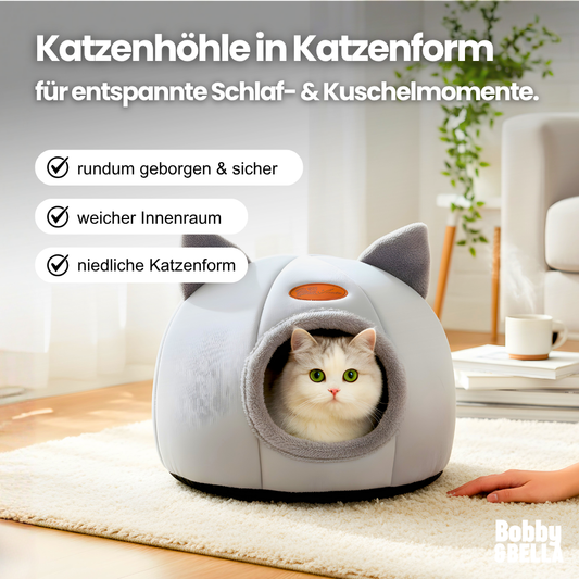 Katzenhöhle in Katzenform – Gemütlicher Rückzugsort zum Schlafen & Kuscheln