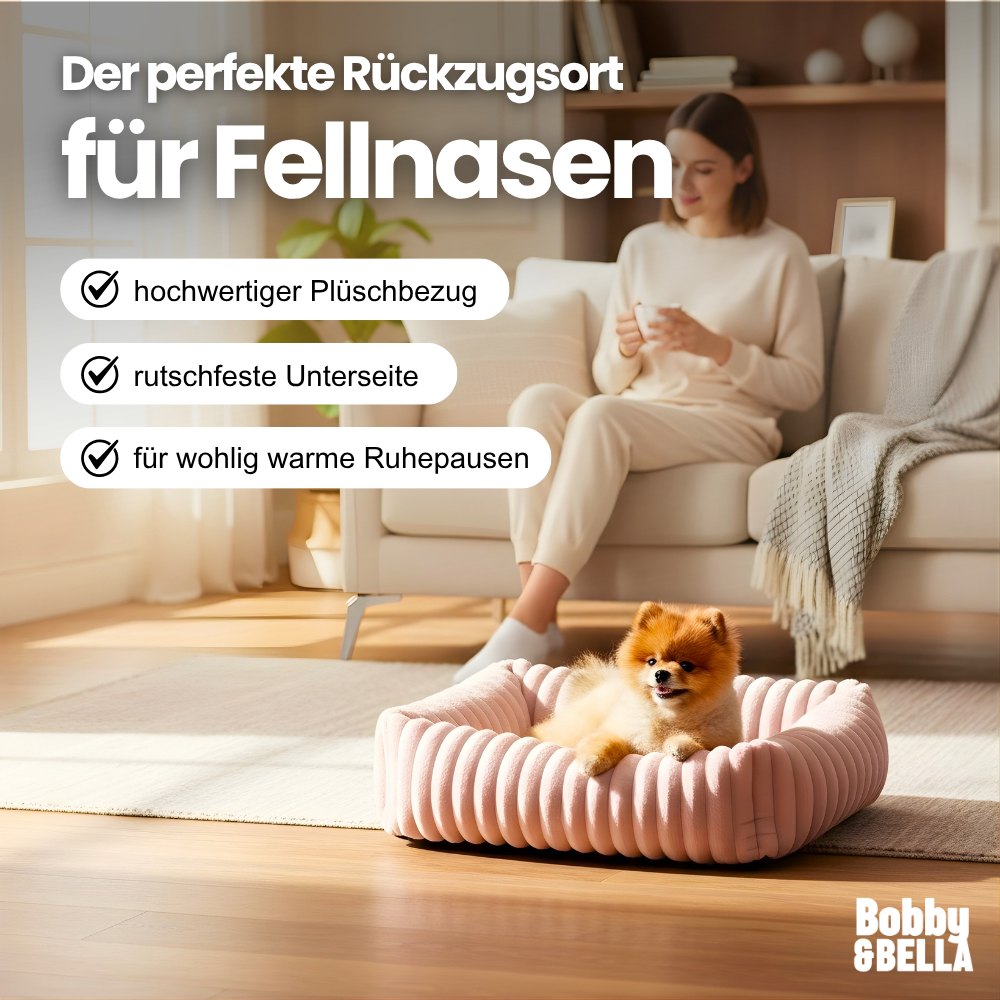 Kuschelbett für Hunde & Katzen – Abziehbar, waschbar & traumhaft weich