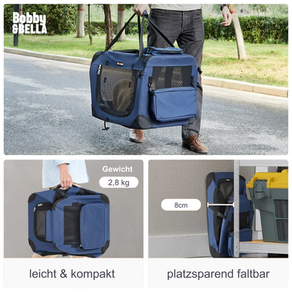 Faltbare Hundebox mit 3 Öffnungen – Luftig, stabil & stressfreies Einsteigen