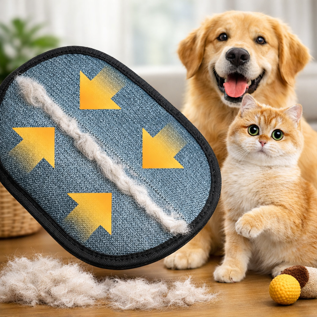 FellFix™ Tierhaar-Entfernungs Handschuh – Sanfte Fellpflege & Haarentfernung für Hunde und Katzen