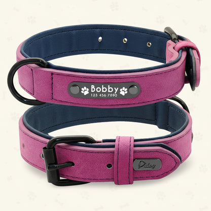LumiTag™ – Personalisiertes Leder Hundehalsband mit Gravur