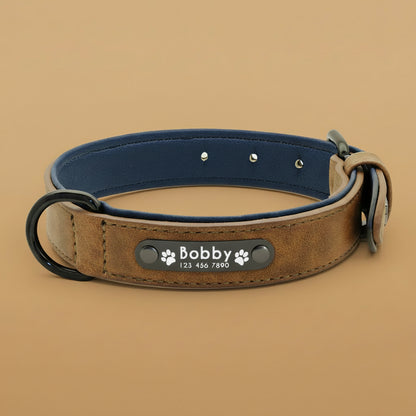 LumiTag™ – Personalisiertes Leder Hundehalsband mit Gravur