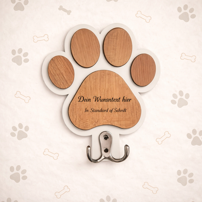 PawHook™ – Personalisierte Holz-Leinenhalterung für Hunde